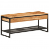 vidaXL Lavička na topánky 110x35x45 cm masívna akácia a železo - Hnedá - 86493-40867
