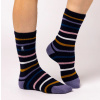 Dámske Heat Holders LITE stredne hrubé ponožky s farebnými prúžkami Modré