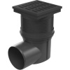 Vpusť kanalizačné bočné D 110 mm, suchá klapka, plastová mriežka, čierna, ENPRO