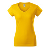 MALFINI Tričko Fit V-neck 162, krátký rukáv, dámské MAL-1620416 XL Žlutá