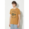 Bavlnené tričko Fjallraven Forest Mirror T-shirt M pánské, hnedá farba, vzorované, F87045.232 L