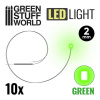 Green Stuff World LEDs GREEN light - 2mm / LED diódy ZELENÁ - 2 mm 10ks