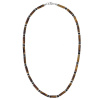 Manoki Luxusní pánský náhrdelník s hnědým tygřím okem Antonio X-WA847SA/45 Hnědá 45 cm