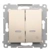 Kontakt Simon Vypínač č.7 dvojitý Simon54 PREMIUM/NATURE BS piktogram podsvietený zlatý DW7/2L.01/44