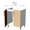 Casarredo CRAFT drezová skrinka 70, LS7082, grafit/Craft sivý