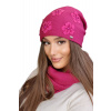 Kamea Fuksiová dámska zimná čiapka s kvietkami Kamea Naila, Veľkosť uni, Farba fuksiová