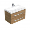 Swiss aqua technologies Koupelnová skříňka s umyvadlem SAT Cube Way 80x53x46 cm dub Hickory CUBE46802DHVER