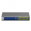 Netgear NETGEAR GS516PP Nespravované Gigabit Ethernet (10/100/1000) Podpora napájania cez Ethernet (PoE) Modrá, Šedá (GS516PP-100EUS)