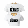 T-ričko Jeho kráľovná Jej kráľ tričká pre páry (King a Queen) Pánska veľkosť: 3XL, Dámska veľkosť: L
