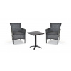 IWHOME Jídelní set REUS antracit + 2x křeslo BARCELONA antracit s poduškou IWH-10150035