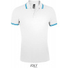 SOL'S | Pasadena Men, Pánske polo, biela - modrá aqua, XXL