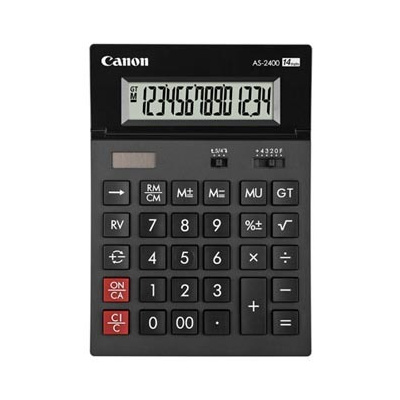 Canon Kalkulačka AS-2400, šedá, stolová, štrnásťmiestna