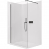 CERANO - Sprchová zástena Walk-in Onyx Round Ľ/P - 8 mm - guľatá vzpera - čierna matná, transparentné sklo - 80x200 cm