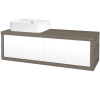 Dreja Umývadlová skriňa STORM SZZ2 120 (umývadlo Joy 3) - D03 Cafe / L01 Biela vysoký lesk / Levé