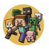 CUKROVÁ TLAČ jedlý obrázok na tortu Cukrová hmota Minecraft Postavy 3 + MENO
