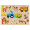 Goki Puzzle vkladacie Traktor s prívesmi