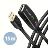 AXAGON ADR-215, USB 2.0 A-M -> A-F aktívny predlžovací / repeater kábel, 15m Axagon