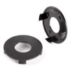 Stredové pokrievky na alu kolesa 4 ks priemer 57/59 mm (vnútorný/vonkajší), úchyt 3 mm čierne