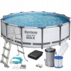 Bazén Bestway s kruhovým rámom 427 x 427 cm (Rámový záhradný bazén 427 x 107 cm 11 v 1 Bestway 56950)