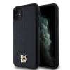 DKNY PU Leather Repeat Pattern Stack Logo MagSafe zadný kryt pre iPhone 11 Black