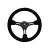 NRG Innovations semišový sportovní volant Deep dish 350mm, barva černý s červeným prošitím