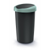 Prosperplast Odpadkový koš COMPACTA R FLAP recyklovaný černý s světle zeleným víkem, objem 25l