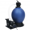 vidaXL Pieskový filter so 7-cestným ventilom a 1 000 W čerpadlom modro-čierny - 15226-156849