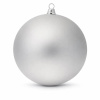 DECOLED Veľká vianočná ozdoba 30 cm plastová guľa strieborná matná