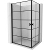 Mexen Mist-B Duo, 2-krídlový výklopný sprchový kút 70 x 100 cm, číre sklo-čierna mriežka, 8A2-070L-100P-70-77