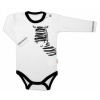 Baby Nellys Body dlhý rukáv, biele, Zebra, veľ. 62