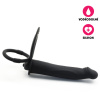 Silikonový erekční kroužek Dual Ring Anal Dildo černý