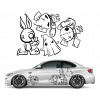 NÁLEPKY na Auto MOTÍV ZAJAC DUCH ANIME 90x265cm