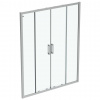 Ideal Standard Connect 2 Posuvné sprchové dvere, štvordielne, 150 cm, silver bright/číre sklo K9281EO