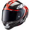 přilba SUPERTECH R-10 ELEMENT, ALPINESTARS (karbon/červená fluo/bílá, vel. XS)