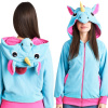 Kigu Kigurumi mikina veľkosť S, vzor-jednorožec, modrá, NAZ-06100
