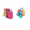 Helium a sada latexových balónků - chrom. mix farieb - 7 ks, 30 cm - KINGOFBAL