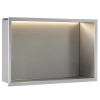Rea VSTAVANÁ KÚPEĽŇOVÁ POLICA LED 30x45 steel brush