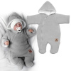 Zimná pletená detská kombinéza/overal s kapucňou baby nellys - světlo sivá 80 (9-12m)