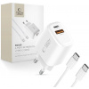 Tech-PČervenáect Nca20 Pd 20W Qc3.0 Usb-A / Usb-C nabíjačka + Usb-C / Usb-C 100 cm kábel - biely