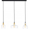 Závesná lampa Longis 3 lišta čierno-zlatá