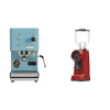 Profitec GO, blue + Eureka Helios 75, ferrari red