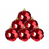 ČERVENÝ LESK VIANOC | sada ozdôb | 6 ks | flitrové gule