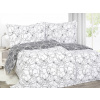 Dreamy Linens Obliečky bavlnené tmavo šedé Kvety