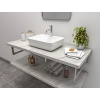 CERAMICA LATINA ATYP 161-180 x 41-45cm doska pod umývadlo, MDF/lamino, mramor levanto biely