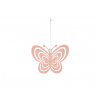 Textilomanie Závesný kovový motýľ PASTEL BUTTERFLY - viac farieb Farba: Ružová