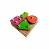 PENOVÉ KOCKY PUZZLE PRE DETI FAREBNÉ S DREVENÝM PODSTAVCOM