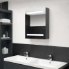 vidaXL Kúpeľňová skrinka s LED a zrkadlom, lesklá sivá 50x14x60 cm - Sivá - 15228-156852