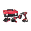 Worcraft 114870 Set XCUBE001 ShareSYS Toolbox, šroubovák CHD-S20LiBA + úhlová bruska CAG-S20LiBS-125 mm, bezuhlíková, 2x 4.0 Ah akumulátor, 1x nabíječka