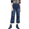 Desigual Dámske nohavice, Jeans GIULIA Tmavá modrá 28 Dlhé Nohavice