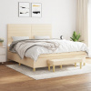 zahrada-XL Posteľný rám boxspring s matracom krémový 180x200 cm látka 3137258